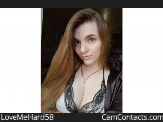 Webcam model LoveMeHard58 from CamContacts